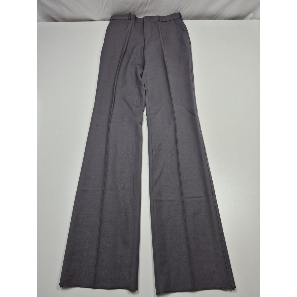 Tattersall LTD Dress Pants Mens 31x36 Gray Wool Flat Front Unhemmed NWT